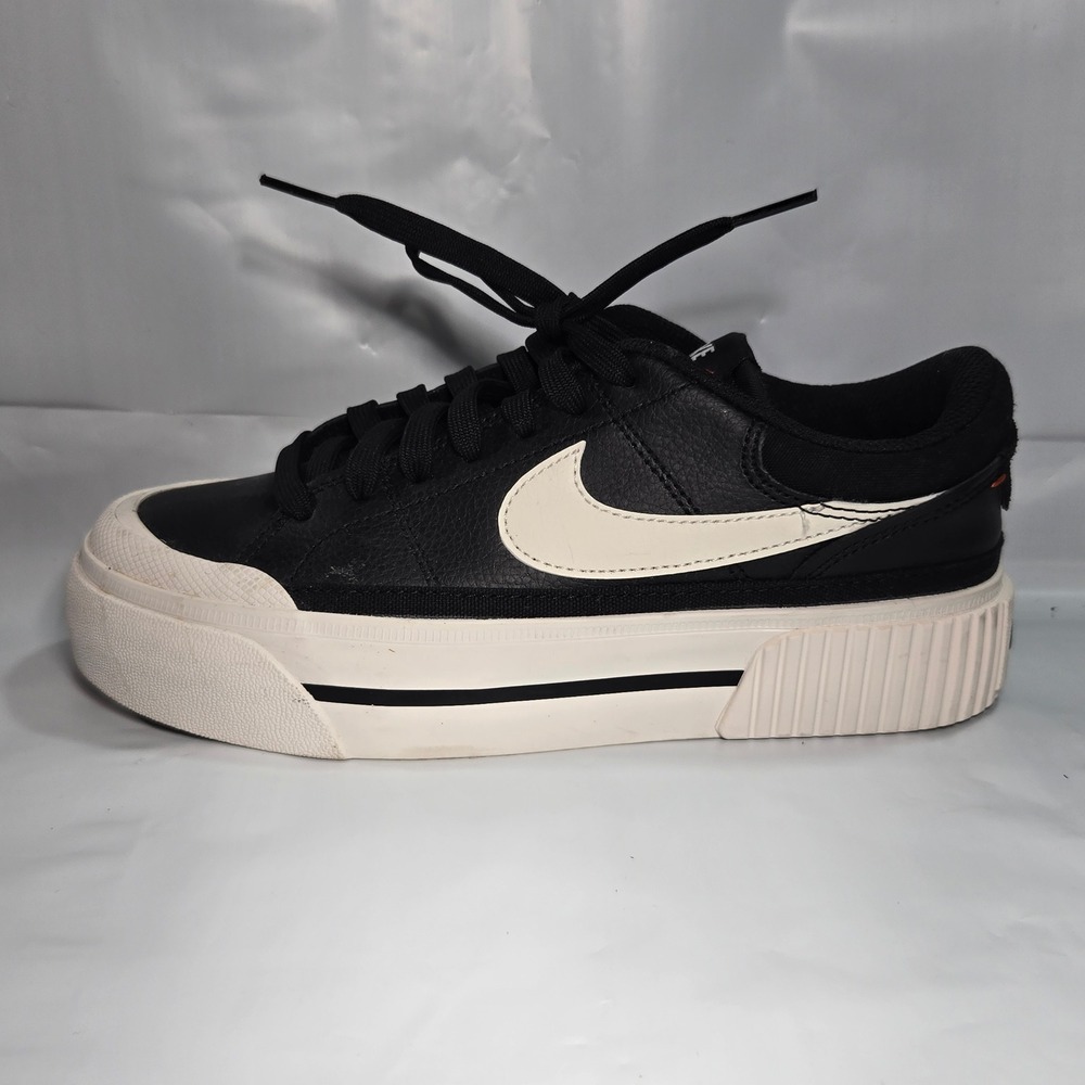 Nike‎ Court Legacy Lift Black Sail Platform Sneakers DM7590-001 Womens 6 - Picture 3 of 10